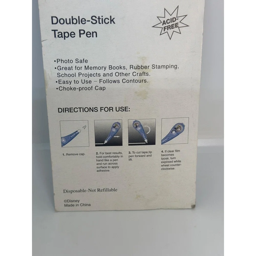 NIB Disney Parks World Goofy Double-Stick Tape Pen –‎ Sealed Packaging